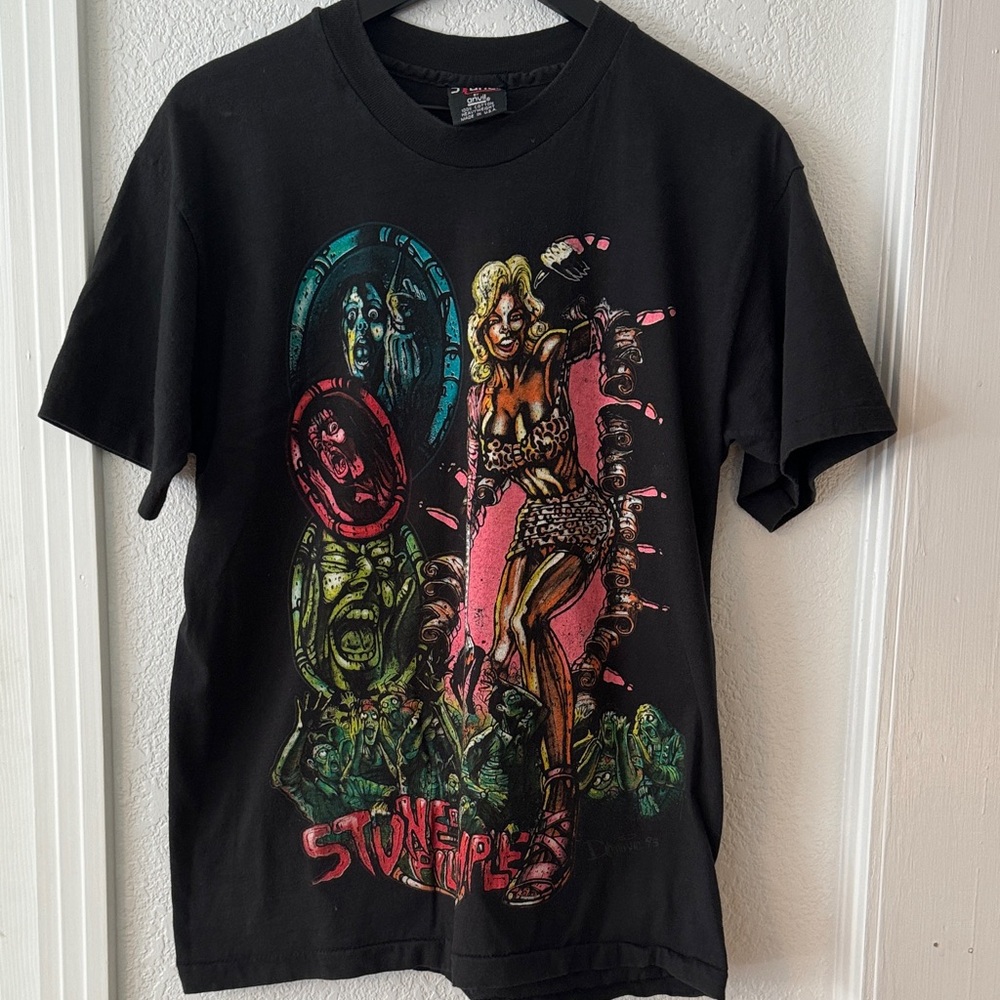 Anvil Black T-Shirt with Red Graphic